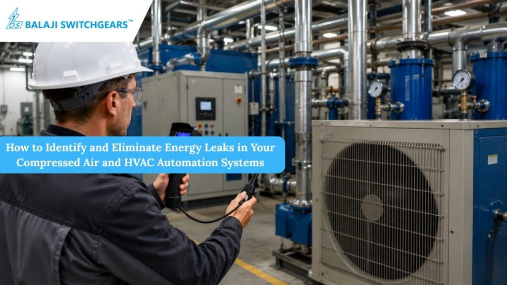 Read how to identify and eliminate energy leaks in compressed air and HVAC automation systems to reduce costs and improve efficiency.