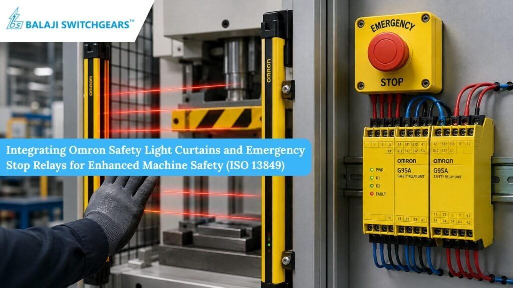 Integrating Omron Safety Light Curtains and Emergency Stop Relays for Enhanced Machine Safety